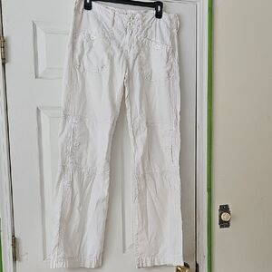 Abercrombie & Fitch White Linen Blend Pants